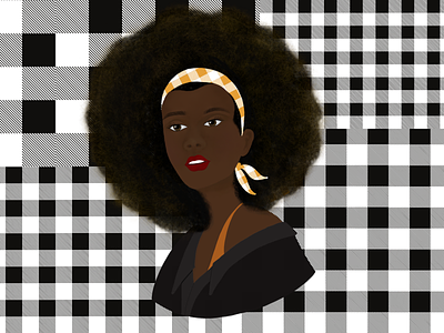 Afro woman black commission design digitalart girls illustration portrait powerful woman