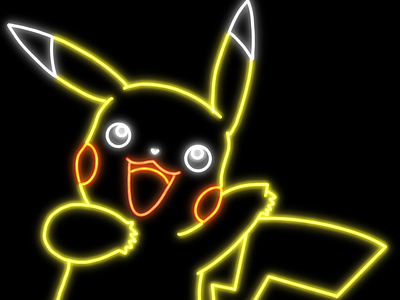 Neon Pikachu by piggy Newton on Dribbble