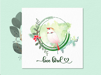 Love Bird Elegant Feminine Watercolor Logo