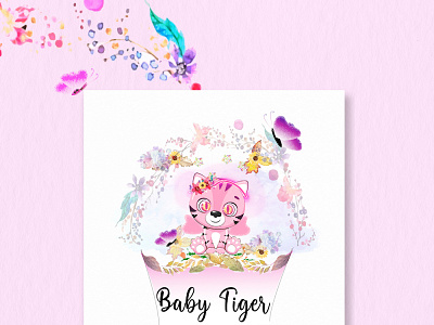 Baby Tiger Watercolor Boho logo