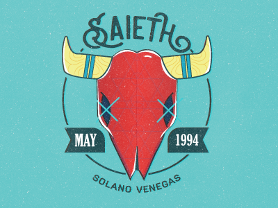 Saieth bull color digitalpainting hipster ilustration ilustrator label logo vector