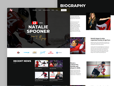 Natalie Spooner website concept athlete brand hockey olympian sports ui webflow website