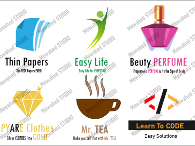 6 Logo Designs with the Name & the Tagline 6 logo designes 6 logos adobe illustrator branding graphic design illustration logo logo design logo designes logo sample logo with name logo with tagline mowahedstudio samples ui