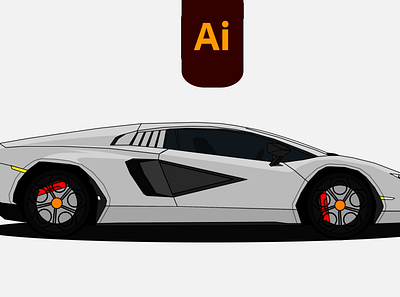 Vector Sports Car Lamborghini Countach In Adobe Illustrator adobe illustrator car designing graphic design illustration lamborghini design vector vector car vector designing