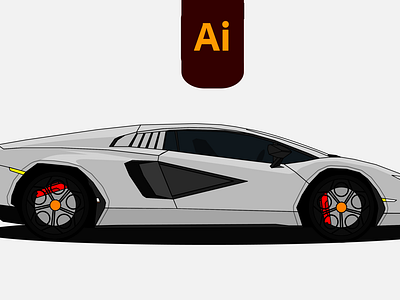 Vector Sports Car Lamborghini Countach In Adobe Illustrator