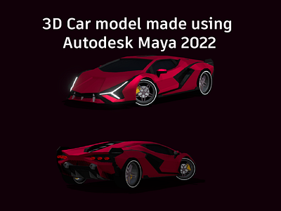 Low Poly Lamborghini SIAN 3d Car Model In Autodesk MAYA 2022 3d 3d modeling car model in maya car modeling lamborghini 3d model low poly car modeling low poly modeling modeling in maya