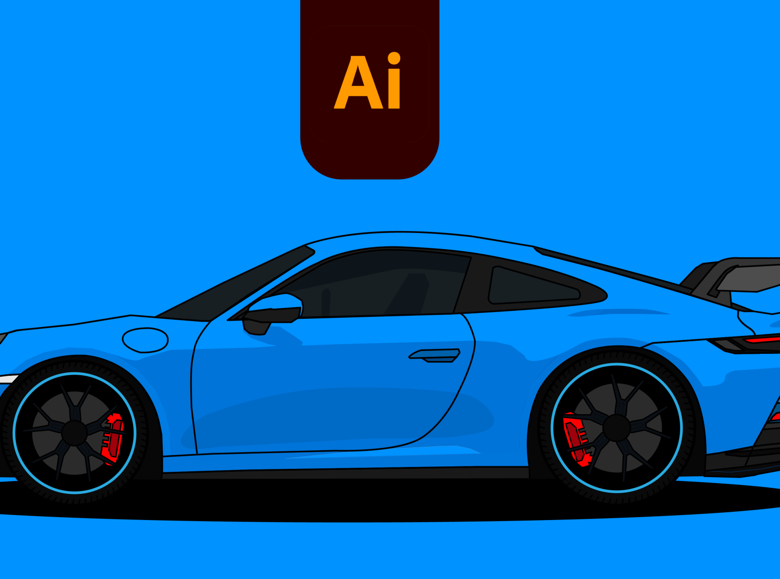 Vector Sports Car PORCHE GT3 In Adobe Illustrator by Mowahed Rehan on ...