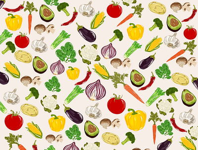 Food Illustration - Vegetables design graphic design illustationdrawing illustration illustrationart procreate