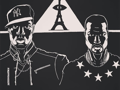 Nibbas In Paris black white handmade illuminati jay z jay z kanye kanye west paris