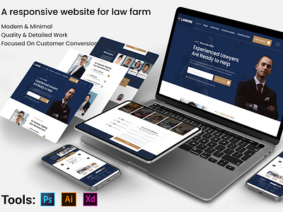 Law farm responsive website app design branding customize design design grid maintained landing page responsive design ui ux website