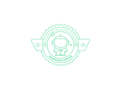 Web Dreams Badge - Astronaut badge branding design icon illustration logo spacial sticker ui ux