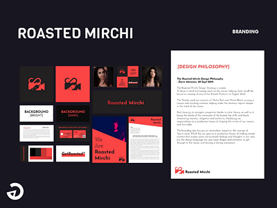 Roasted Mirchi - Brand Identity black brand brand identity color scheme digital design identity print red