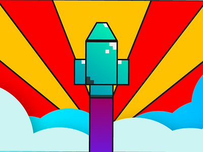 Blast Off! design fun illustration rocket spaceship vibrant