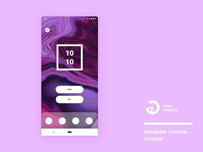 Wallpaper Preview UI Concept adobexd android android q liquid liquify material design material themeing purple ui vibrant