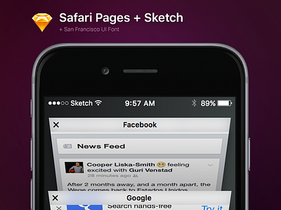 Safari Pages for Sketch + SF Font apple download font free ios ios 9 iphone 6 iphone 6s safari san francisco sketch sketch free