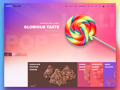 Chocolate E-Commerce alian candy candy bar candy cane creative design design ecommence ecommerce theme design themeforest ui website