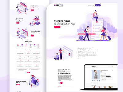 RentCo Booking Solution Landing page clean creative design creative website ecommence theme design themeforest website
