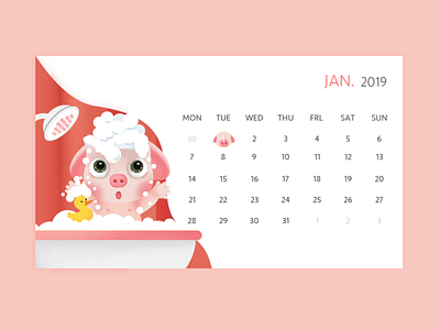 2019 Calendar art design graphic illustration photoshop procreate