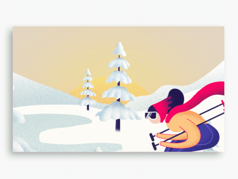 Floating over snow mountain art design graphic illustration photoshop procreate