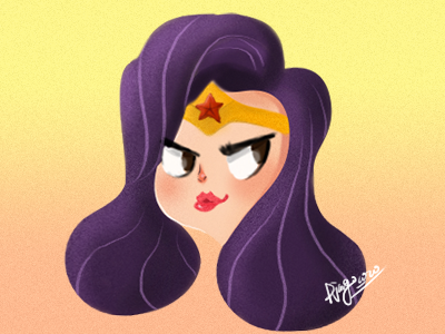 Wonder Woman art caricature cg digital art graphic illustration photoshop procreate