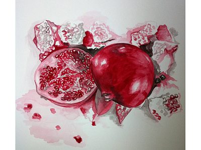 Watercolor Pomegranate watercolors