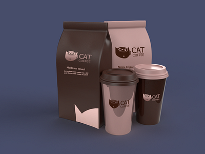 Cat coffee branding design graphic design logo mock up