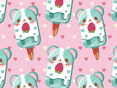 Mice Ice Pop Pattern cute animal cute pattern digital paper ice cream ice cream pattern ice pop illustration kawaii pattern mice pattern popsicle popsicle artwork popsicle design popsicle pattern seamless pattern summer digital paper summer pattern summer treats