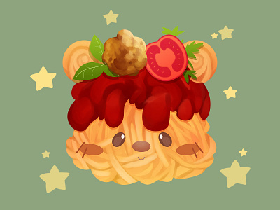Cute Pasta Bear illustration