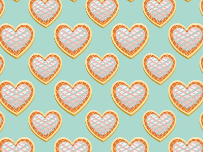 Heart Fruit Pie Seamless Pattern bakery baking baking pattern digital paper food food digital paper food pattern heart heart illustration heart pie pancake seamless pattern surface pattern design sweet treats