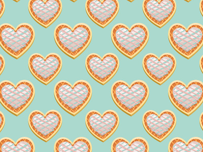 Heart Fruit Pie Seamless Pattern