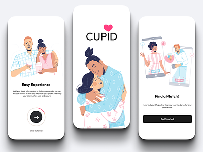 Dating App app dating dating app dating app design design illustrated app illustration illustrative app love app ui