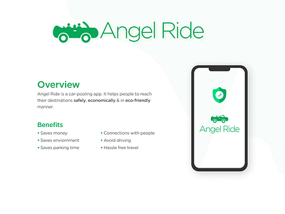 Angel Ride (cab sharing app) app design concept creation process design ui user experience design