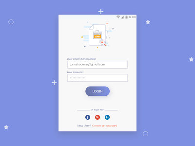 Login app design flat look job portal login screen mobile app design sign in tiny graphics ui design