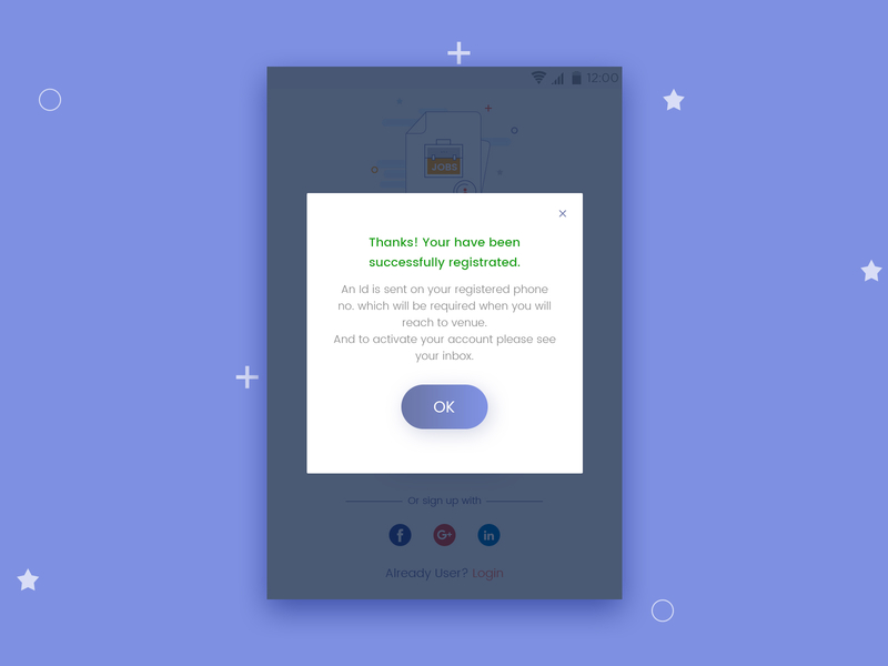 After Signup Success Message Popup by Tanu Sharma on Dribbble