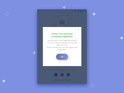 After Signup after signup app popup popup successful message popup design ui