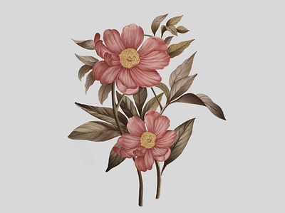Digital Flower Watercolor hand-painted flower flower hand drawn illustration painting watercolor