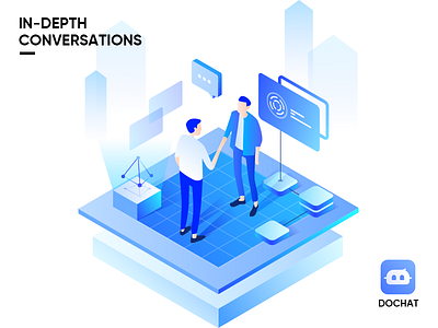 Dochat-In-Depth Conversations 2.5d illustration ui