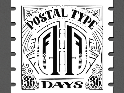 Postal Type, F: 36 Days of Type 36 days of type hand type handtype lettering postage stamps typography