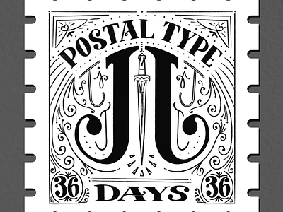 Postal Type, J: 36 Days of Type 36 days of type alice in wonderland alphabet hand type j jabberwock jabberwocky lettering sword through the looking glass
