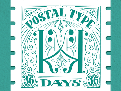 Postal Type, K: 36 Days of Type 36 day of type alice in wonderland alphabet illustrator k lettering letters procreate symmetry type