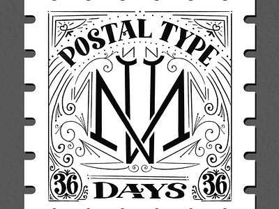 Postal Type, N: 36 Days of Type alice in wonderland alphabet custom type hand lettering hand type lettering through the looking glass