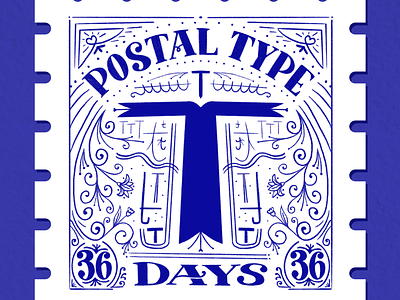 Postal Type, T: 36 Days of Type 36 days of type alphabet custom type design hand lettering hand type handtype illustration lettering procreate type typography