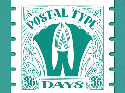 Postal Type, W: 36 Days of Type 36 days of type alphabet custom type design hand lettering hand type handtype illustration lettering type typography