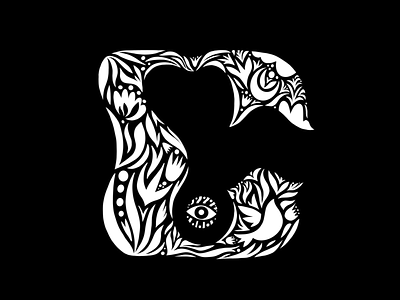 C, Create. 36 days of type 36days c 36daysoftype black and white design eye flowers hand lettering illustration lettering magic nature type typography