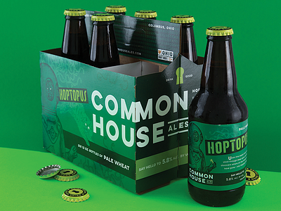 Hoptopus by Commonhouse packaging ale beer brewery columbus craft beer hops label ohio ohio beer packaging wheat