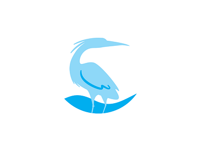 Stream + Wetlands Foundation Mark blue heron brand design graphic design heron identity logo mark nature ohio vector wetland