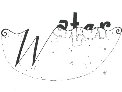 Water hand lettering illustration ink inktober lettering pen water