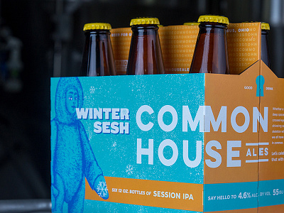 Commonhouse Ales: Winter Sesh Packaging ale beer brand columbus design ohio package package design packaging snow type winter