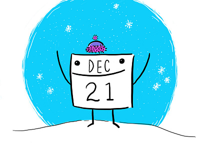 Happy Solstice calendar character date december doodle holiday illustration lettering snow solstice to do winter