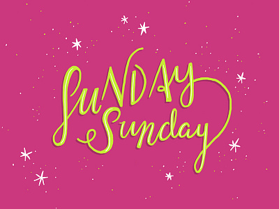 Sunday Sunday day doodle green hand lettering ipad lettered lettering pink procreate script sunday type